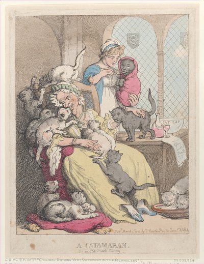 カタマラン、またはオールドメイドの保育園、1803 年 3 月 1 日、1803 年 3 月 1 日。 作： Thomas Rowlandson