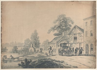 宿屋の前の馬車 作： Thomas Rowlandson
