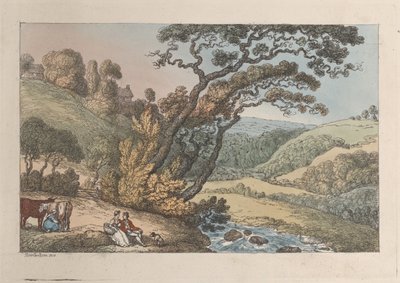 コーンウォールの景色、1810年からのコーニッシュ ビュー、1810. 作： Thomas Rowlandson