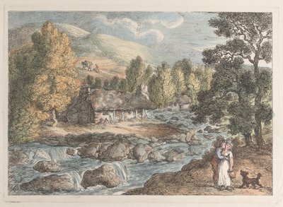 コーンウォールの滝 作： Thomas Rowlandson