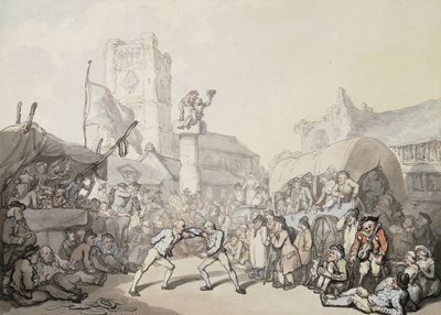 コーニッシュレスリングの試合、 作： Thomas Rowlandson