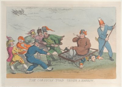 ハローの下のコルシカ島のヒキガエル、1813 年 11 月 27 日、1813 年 11 月 27 日。 作： Thomas Rowlandson
