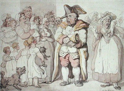 A Cry for a Cat（紙にペンとインクと水彩画） 作： Thomas Rowlandson