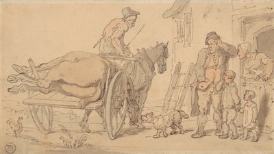 ナッカーズカートの死んだ馬 作： Thomas Rowlandson