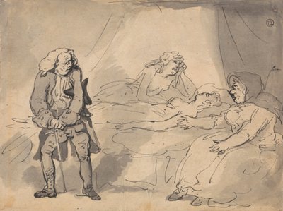 死の床のシーン 作： Thomas Rowlandson