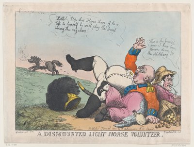 A Dismounted Light Horse Volunteer, June 30, 1804., June 30, 1804. 作： Thomas Rowlandson