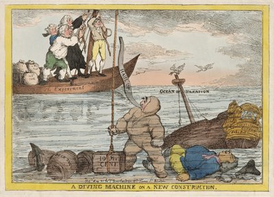 新しい憲法のダイビングマシン、パブ。 1806 作： Thomas Rowlandson