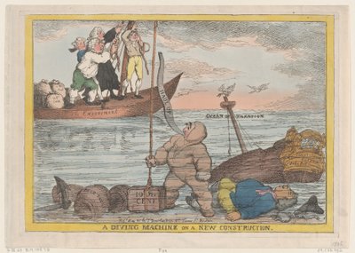 新造の潜水機、1806年5月31日、1806年5月31日。 作： Thomas Rowlandson