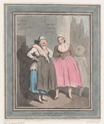 オランダの女子修道院長とニンフたち、1796 年 4 月 4 日、1796 年 4 月 4 日。 作： Thomas Rowlandson