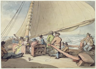 そよ風の中のオランダのパケット 作： Thomas Rowlandson