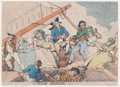 さわやかなそよ風、1789 年 8 月 4 日、1789 年 8 月 4 日。 作： Thomas Rowlandson