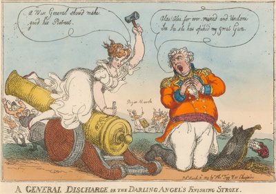 ？一般的な放電またはダーリンエンジェルの最後のストローク？ 作： Thomas Rowlandson
