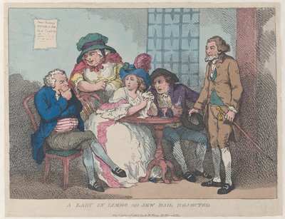A Lady in Limbo, or Jew Bail Rejected, July 1, 1802., July 1, 1802. 作： Thomas Rowlandson