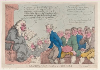 陪審員の嘆かわしい事件、1815 年 3 月 10 日、1815 年 3 月 10 日。 作： Thomas Rowlandson