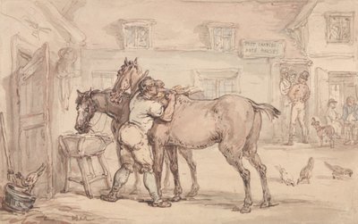 馬車馬の厩舎 作： Thomas Rowlandson