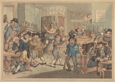 喫茶店に現れた狂犬 作： Thomas Rowlandson