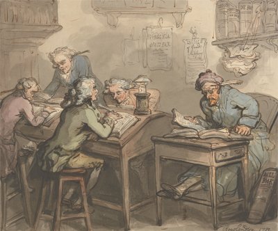 商人のオフィス 作： Thomas Rowlandson