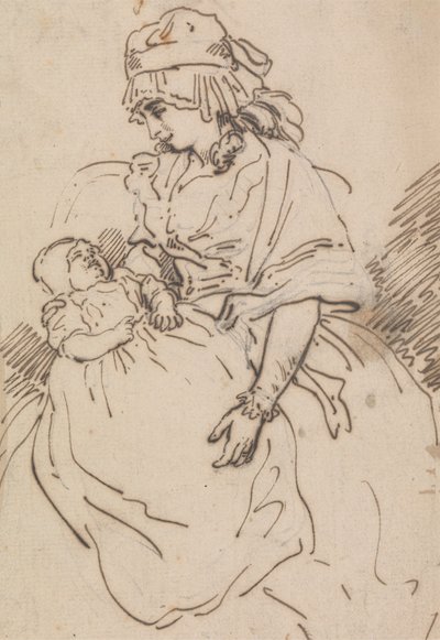母と子 作： Thomas Rowlandson