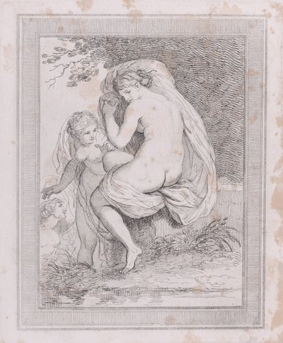 自らを乾かすニンフ、1790-99., 1790-99. 作： Thomas Rowlandson