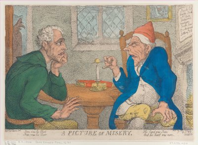 A Picture of Misery、1811 年 4 月 10 日、1811 年 4 月 10 日。 作： Thomas Rowlandson