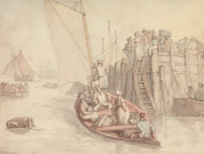 アムステルダムの桟橋 (バージョン A) 作： Thomas Rowlandson