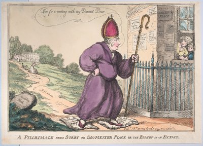 A Pilgrimage from Surry to Gloucester Place or the Bishop in an Extacy, February 27, 1809. 作： Thomas Rowlandson