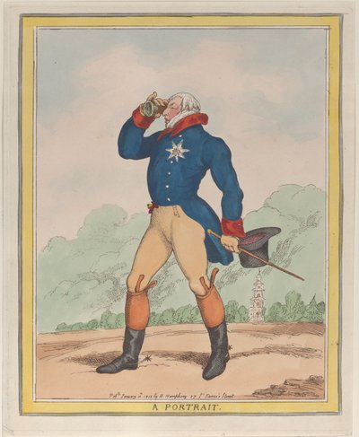 カンバーランド公爵の肖像、1812 年 1 月 10 日、1812 年 1 月 10 日。 作： Thomas Rowlandson