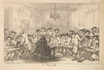 版画のセール - ナイト オークション、1788 年。 作： Thomas Rowlandson