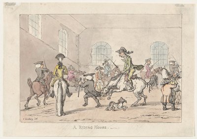 乗馬ハウス、1799年、1799年。 作： Thomas Rowlandson