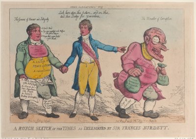 サー・フランシス・バーデットによる時代のラフスケッチ、...、[1810年5月9日]、1819年に再発行。 作： Thomas Rowlandson