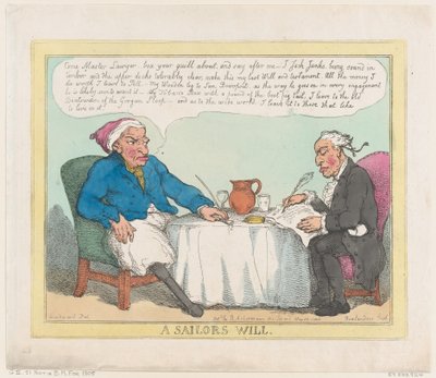船乗りの意志、1805 年 5 月 25 日、1805 年 5 月 25 日。 作： Thomas Rowlandson