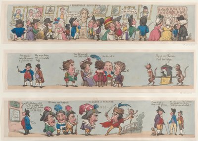 ピサロのシーン、部屋とホールのグロテスクな境界線、1799-1800.、1799-1800。 作： Thomas Rowlandson