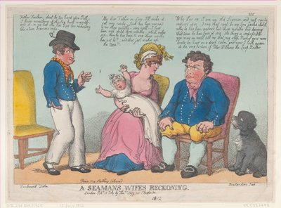 船員の妻の計算、1812 年 7 月 15 日、1812 年 7 月 15 日。 作： Thomas Rowlandson