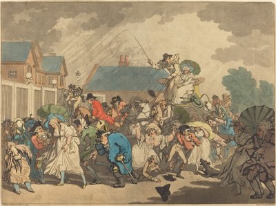 ハイドパークのスコール 作： Thomas Rowlandson