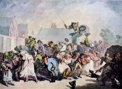 ハイドパークのスコール、1791年、1929年 作： Thomas Rowlandson