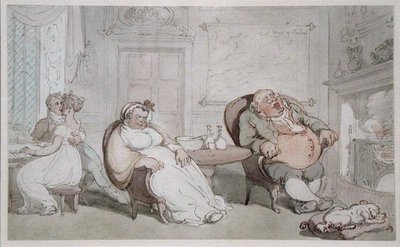 盗まれたキス」（水彩・紙） 作： Thomas Rowlandson