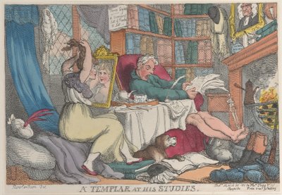 彼の研究でのテンプル騎士団、1811 年 3 月 20 日。、1811 年 3 月 20 日。 作： Thomas Rowlandson