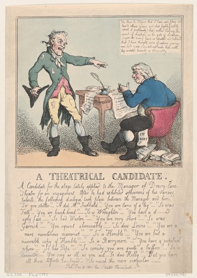 演劇の候補者、1797年、1797年。 作： Thomas Rowlandson