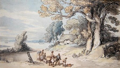 ワイト島の景色」（水彩・紙） 作： Thomas Rowlandson