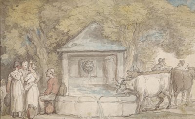 村の噴水 作： Thomas Rowlandson