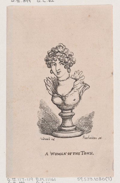 町の女、1808 年 4 月、1808 年 4 月。 作： Thomas Rowlandson