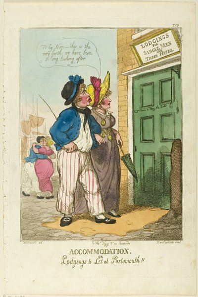 宿泊施設、またはポーツマスに宿泊する宿泊施設 作： Thomas Rowlandson