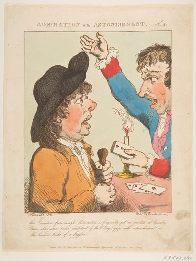1800年1月21日、驚異のルブラントラヴェスト、または情熱の風刺画への憧れ。 作： Thomas Rowlandson