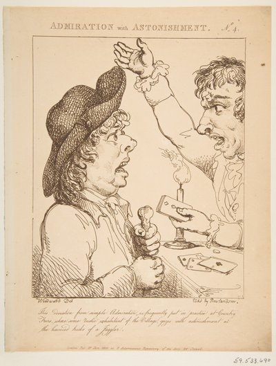 1800年1月21日、驚異のルブラントラヴェスト、または情熱の風刺画への憧れ。 作： Thomas Rowlandson