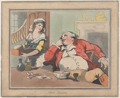 1789 年 10 月 22 日の夕食後、1789 年 10 月 22 日。 作： Thomas Rowlandson