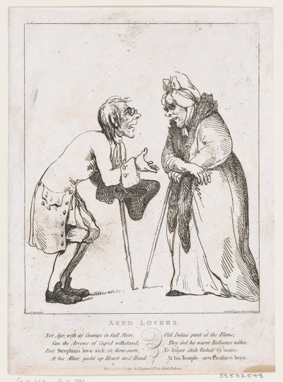 年配の恋人、1797 年 1 月 2 日、1797 年 1 月 2 日。 作： Thomas Rowlandson