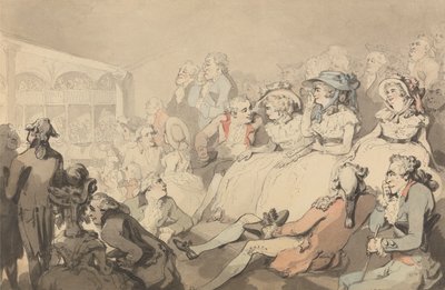 ドリュリー・レーン劇場で演劇を観劇する観客 作： Thomas Rowlandson