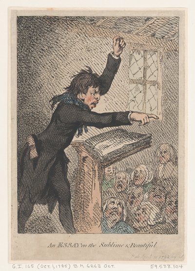崇高で美しいエッセイ、1792 年 4 月 10 日、1792 年 4 月 10 日。 作： Thomas Rowlandson