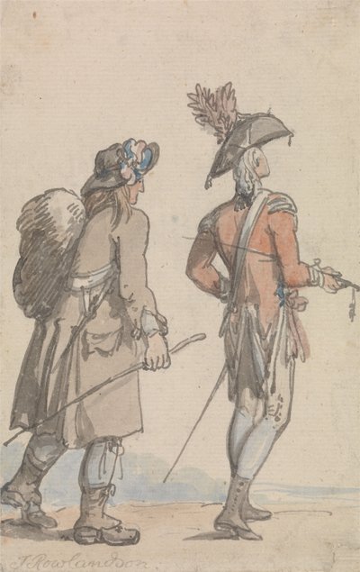 『将校とその使用人』 作： Thomas Rowlandson