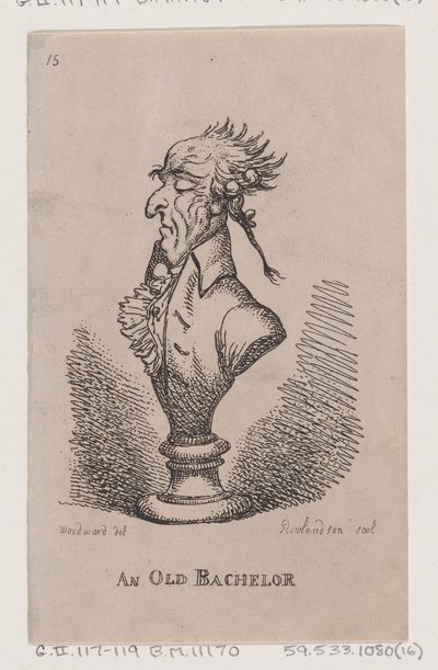 古い独身者、1808年、1808年。 作： Thomas Rowlandson